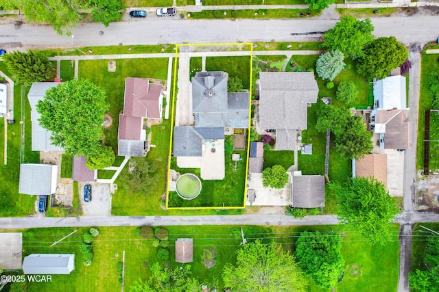 213 Johns Ave, Elida, OH 45807 - aerial view of residential area with property boundaries highlighted