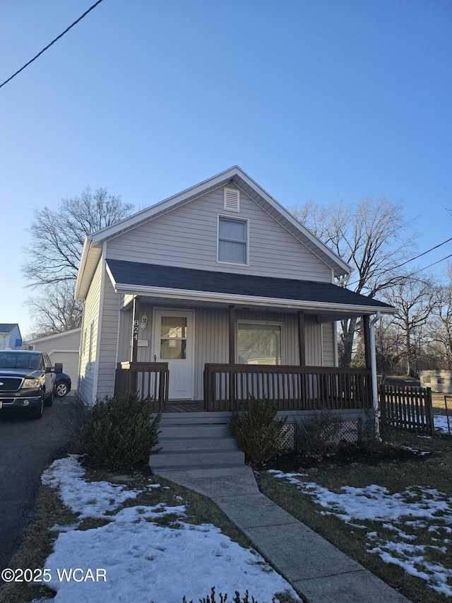 bungalow featuring a porch