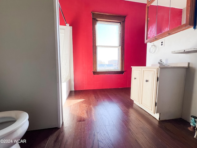 interior space featuring dark wood-type flooring