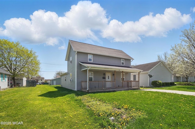 118 S Wagner Ave, Wapakoneta, OH 45895 - view of front of property with covered porch and a front yard