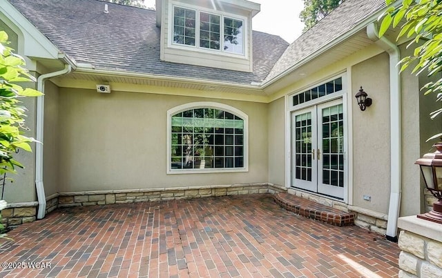 view of patio / terrace featuring french doors