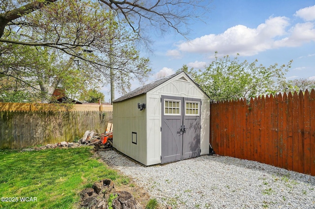 642 Meadowbrook Dr, Lima, OH 45801 - view of shed featuring a fenced backyard