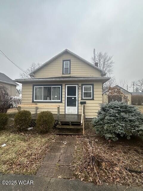 view of bungalow-style home