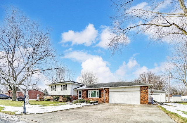 split level home with a garage