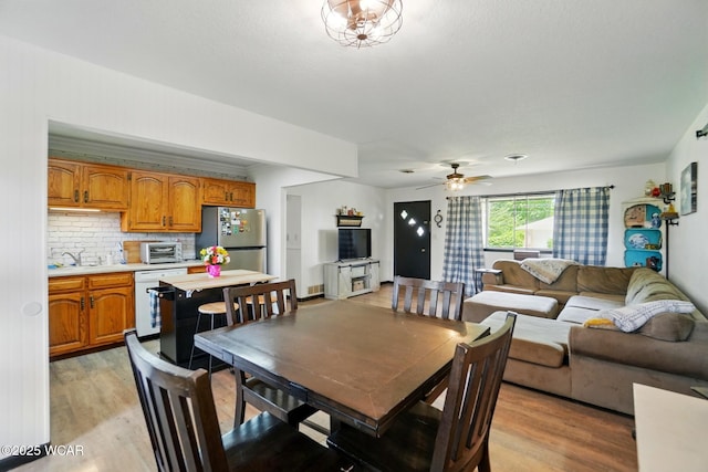 718 Wildwood Ave, Lima, OH 45807 - dining space featuring light wood-style floors and ceiling fan