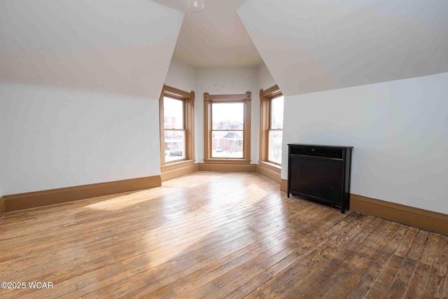 additional living space featuring light hardwood / wood-style flooring