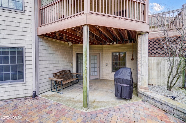 view of patio with grilling area