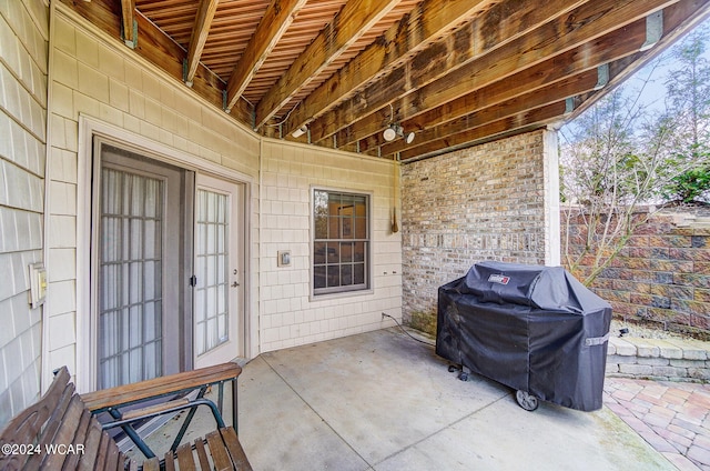 view of patio / terrace with a grill