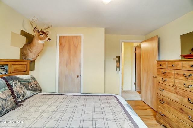 bedroom featuring light hardwood / wood-style floors