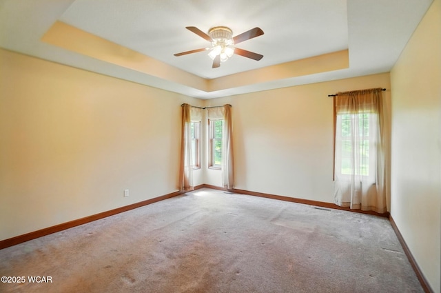 411 Ethan Cir, Bluffton, OH 45817 - empty room with a raised ceiling, plenty of natural light, and a ceiling fan