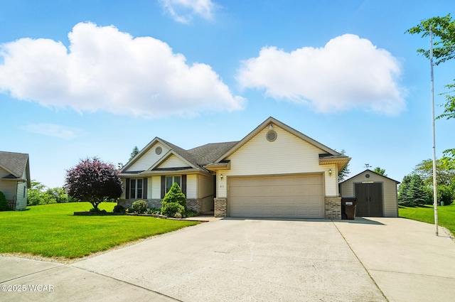 411 Ethan Cir, Bluffton, OH 45817 - view of front facade featuring driveway, a garage, and a front yard