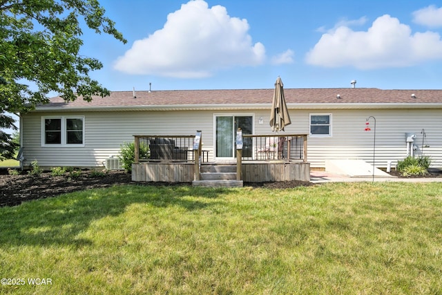 19318 Middle Point Rd, Van Wert, OH 45891 - rear view of property with a deck and a yard