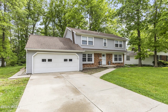 120 Barnsbury Dr, Lima, OH 45804 - traditional-style house featuring concrete driveway, a garage, a front yard, and a shingled roof