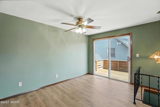 591 Monticello Ave Unit A, Lima, OH 45804 - unfurnished room featuring wood finished floors and a ceiling fan
