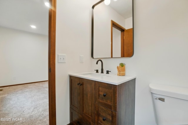 1257 Timberlane Dr, Lima, OH 45805 - half bathroom featuring toilet and vanity