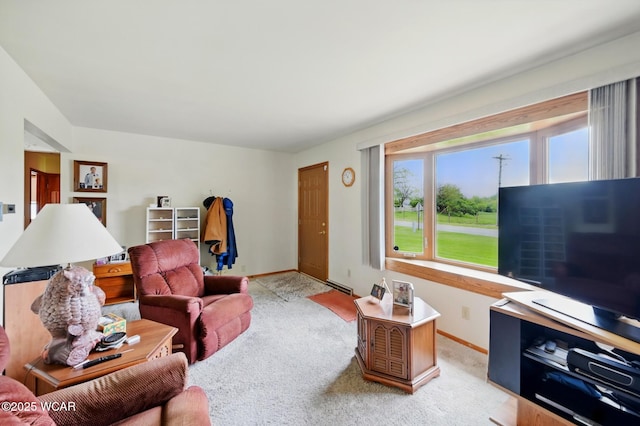 5712 Poling Rd, Elida, OH 45807 - living room featuring light carpet and baseboards