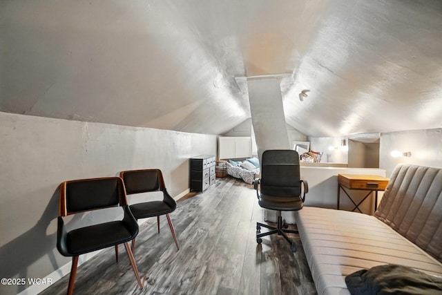 227 N Clay St, Delphos, OH 45833 - bedroom featuring vaulted ceiling and wood finished floors