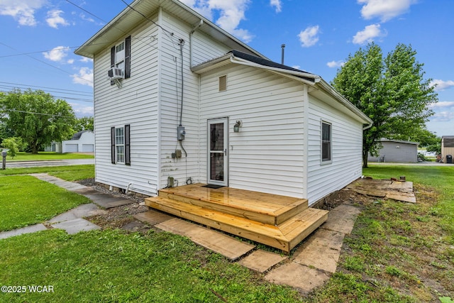 514 W Taylor St, Mount Victory, OH 43340 - rear view of property with a yard, cooling unit, and a deck