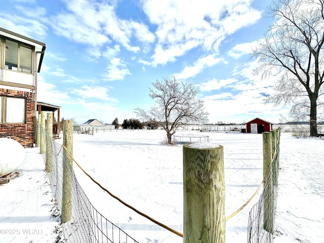 view of snowy yard