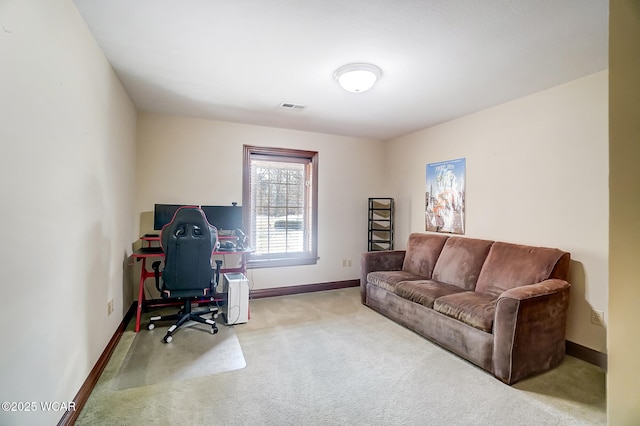 view of carpeted office