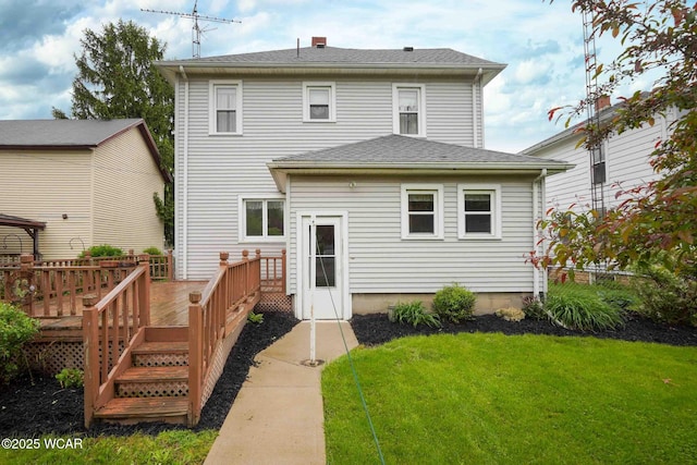 315 W Main St, Cairo, OH 45820 - rear view of house featuring a wooden deck and a shingled roof