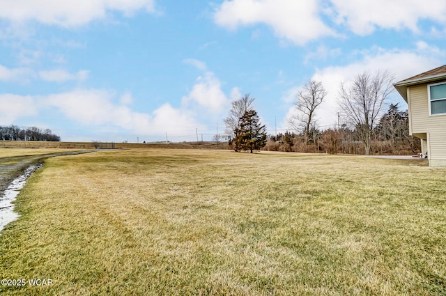 view of yard featuring a rural view