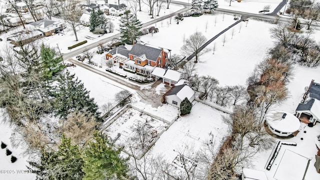 view of snowy aerial view