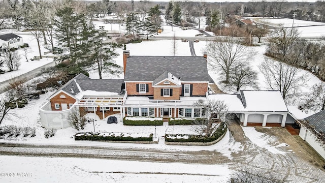 view of snowy aerial view