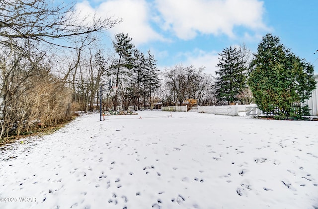 view of snowy yard