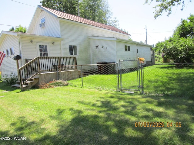 514 S Wayne St, Kenton, OH 43326 - rear view of property featuring a gate and a metal roof