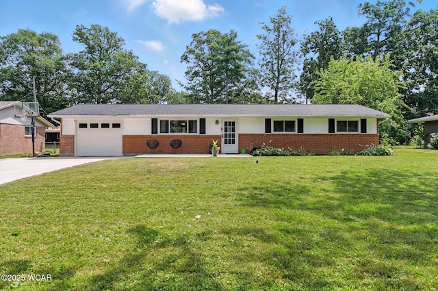 2238 N Glenwood Ave, Lima, OH 45805 - ranch-style home featuring brick siding, an attached garage, driveway, and a front yard