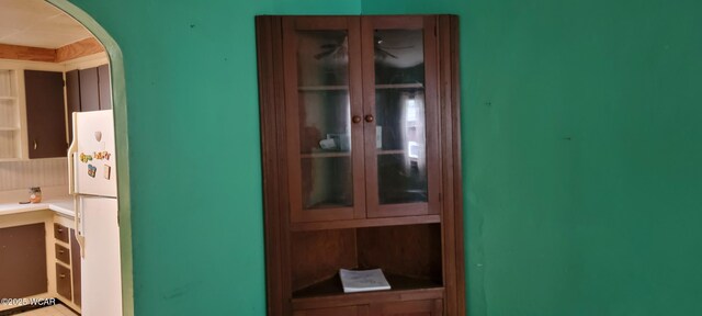 kitchen with white refrigerator