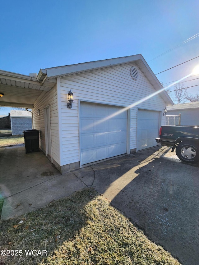 view of garage