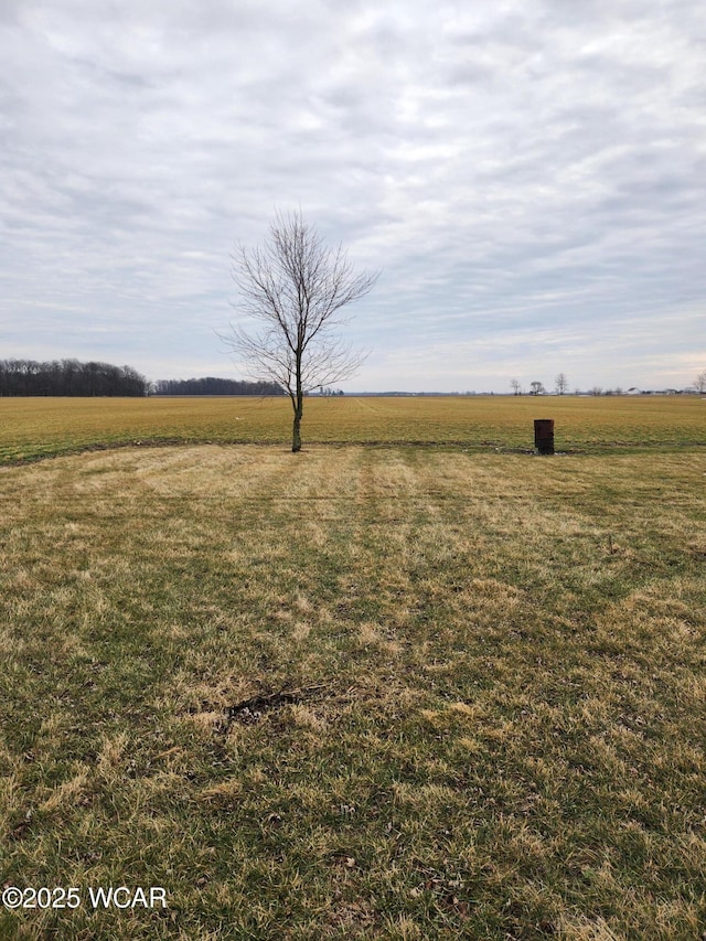 view of yard with a rural view