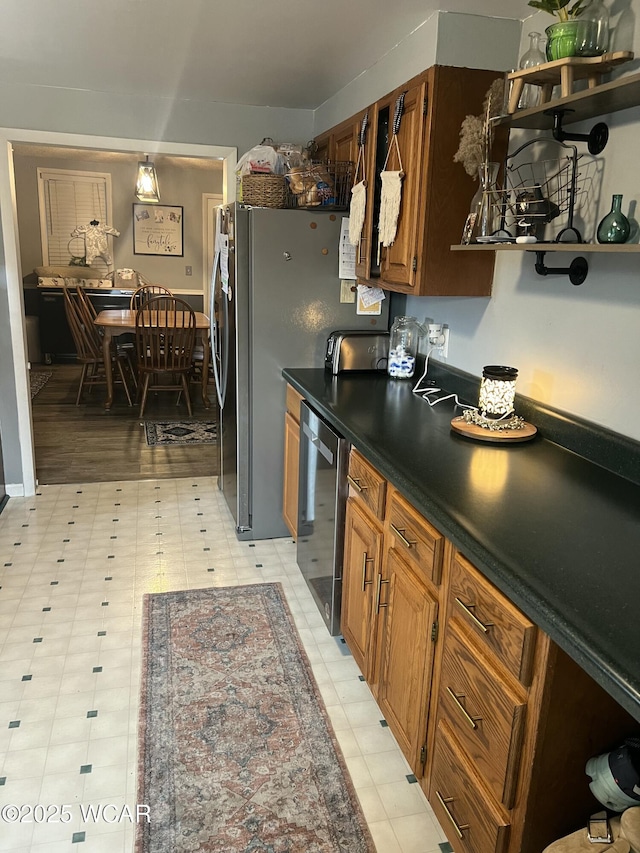 kitchen with appliances with stainless steel finishes