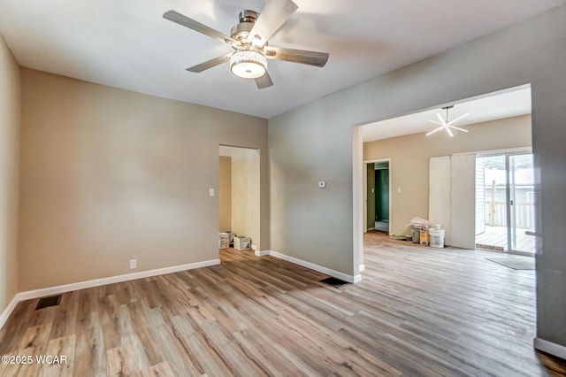 520 Orena Ave, Lima, OH 45804 - empty room with ceiling fan and light wood-type flooring