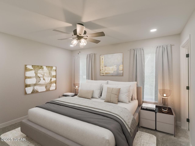 3232 Schooler Rd, Lima, OH 45806 - bedroom with carpet, ceiling fan, and recessed lighting