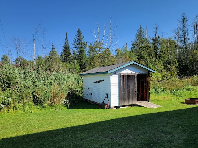 view of shed