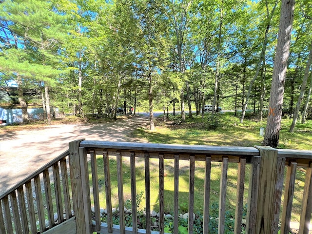deck with a yard