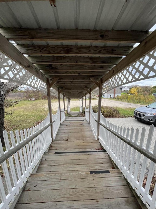 view of dock area