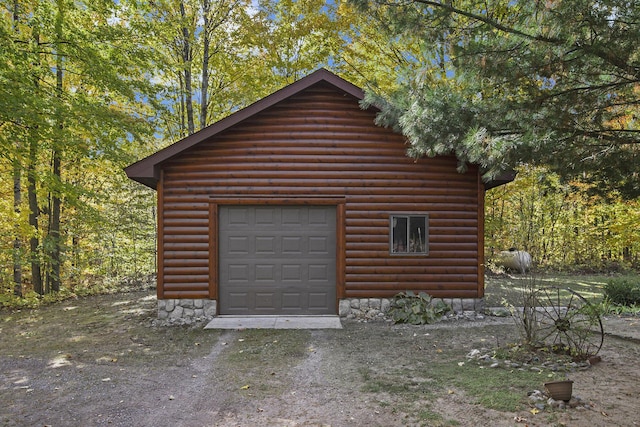 view of garage