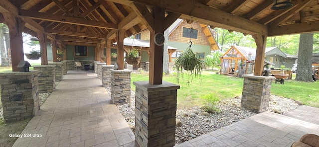 view of patio / terrace featuring a gazebo