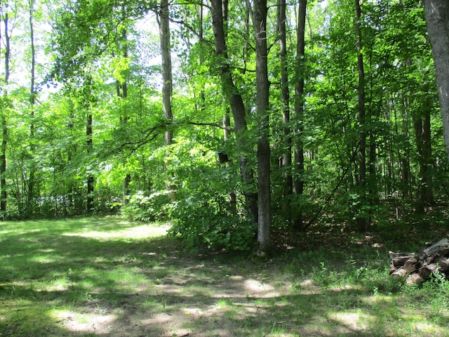 view of landscape with a forest view