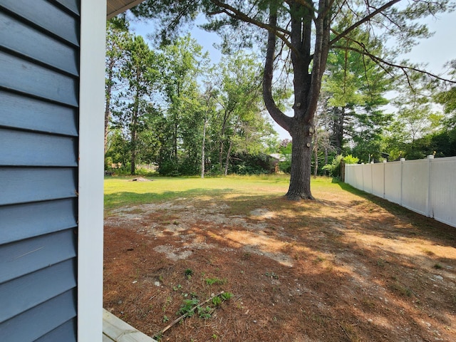 view of yard with fence