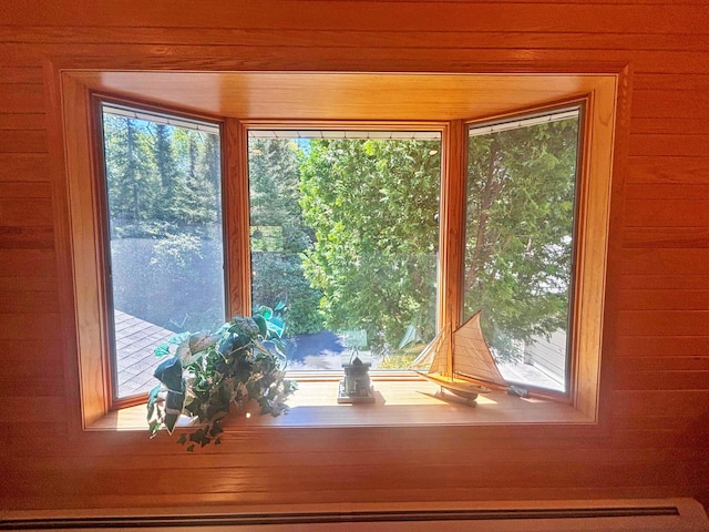 interior details with wooden walls