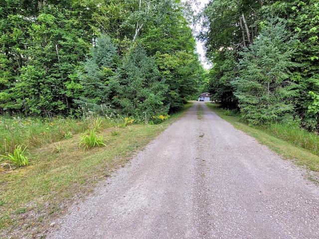 view of road featuring driveway