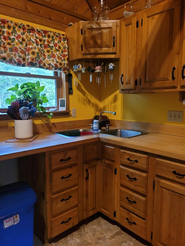 kitchen featuring light countertops and a sink