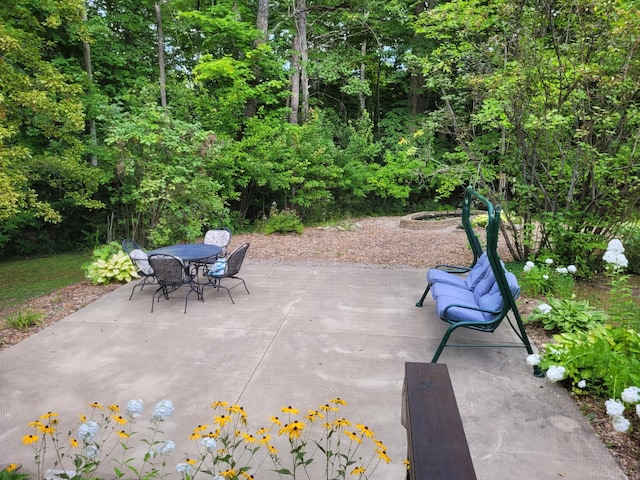 view of patio featuring outdoor dining space