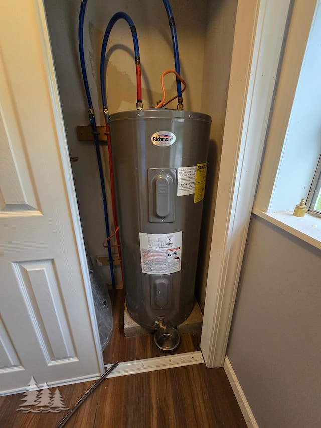 utility room with water heater