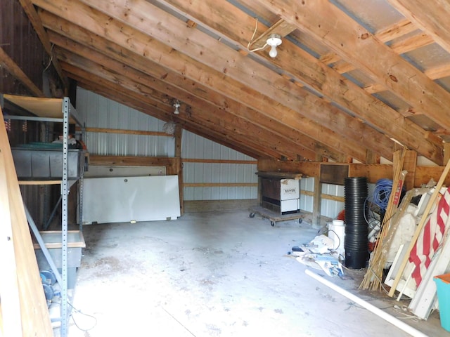 view of unfinished attic